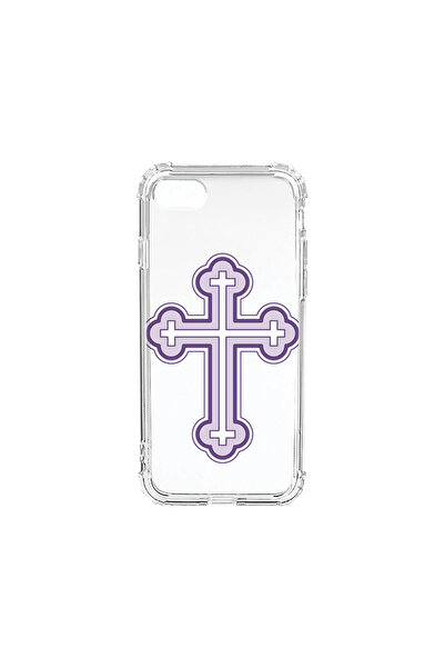 bestcase Carcasă spate antișoc pentru Apple iPhone SE 3 / SE 2 / 8 / 7, cruce mov, AS 1789