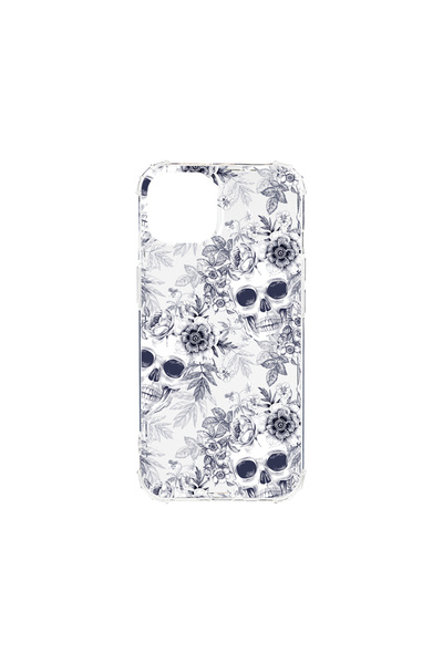 bestcase Carcasă spate antișoc pentru Apple iPhone 13 Mini, model craniu alb-...
