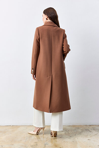 KENT Long Hazelnut Cashmere Coat