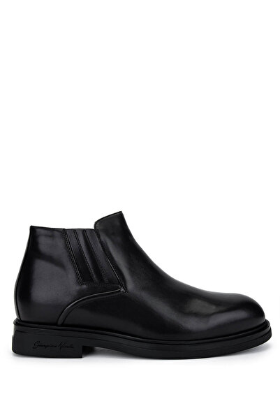 GIAMPIERONICOLA حذاء جيانبييرو نيكولا للرجال من الجلد الطبيعي باللون الأسود