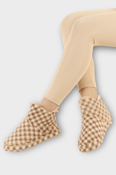 Liger Γυναικείες μπότες Piti καρό για το σπίτι Panduf MINK