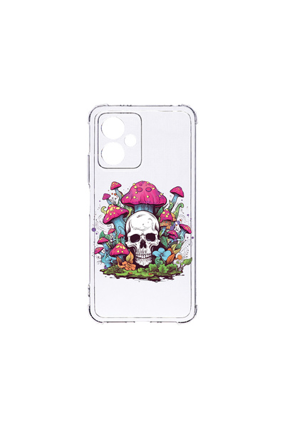 bestcase Удароустойчив калъф за Motorola Moto G14, цветове мечта - череп и гъ...