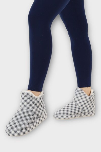 Liger Γυναικείες μπότες Piti καρό για το σπίτι Panduf ΜΑΥΡΟ