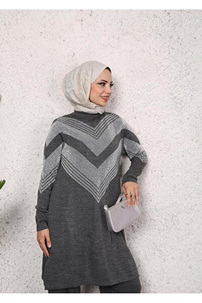 KAYA BUTİK V Patterned Glitter Tunic