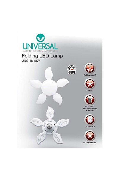 Universal مصباح/لمبة LED قابلة للطي 48 واط UNG-48، سطوع قابل للتعديل، إضاءة موفرة للطاقة