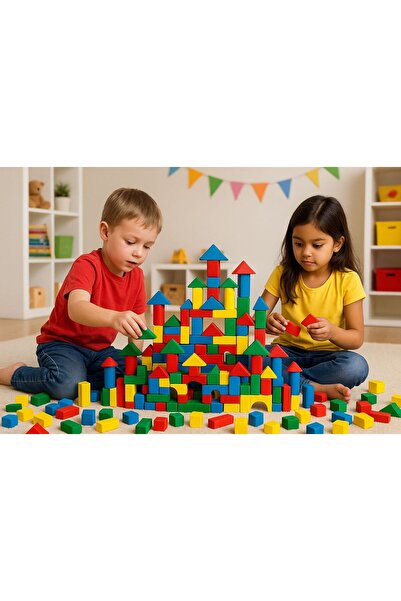 NUNU 100 Pieces Wooden Building Blocks |   Educational Intelligence and Skill Game