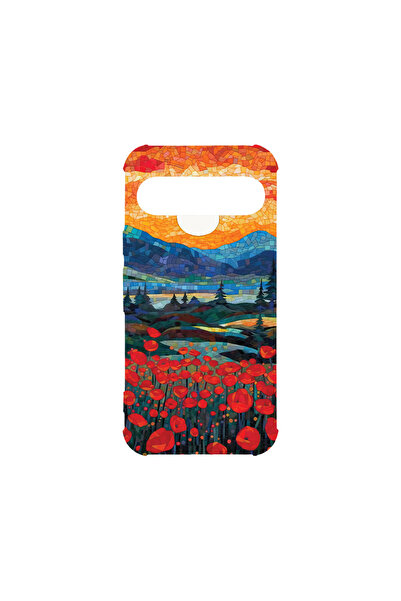 bestcase Carcasă spate antișoc pentru Google Pixel 9 Pro, maci în apus de soare, AS 1274