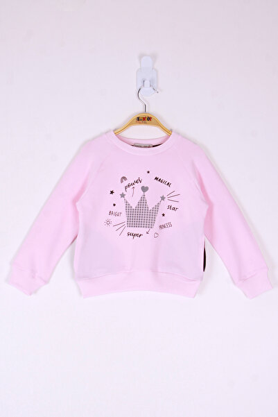 Toontoy سويت شيرت بناتي مطبوع عليه تاج