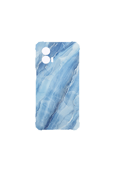 bestcase Carcasă spate antișoc pentru Motorola Edge 50 Fusion, marmură albast...
