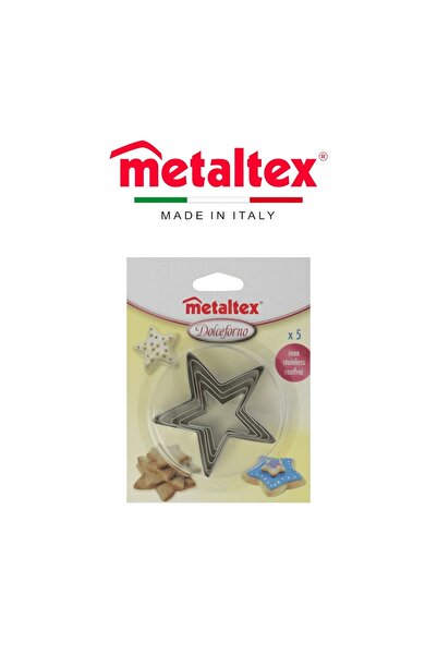 Metaltex مجموعة قوالب بسكويت على شكل نجمة من 5 قطع - من الفولاذ المقاوم للصدأ، بأحجام متنوعة للخبز والحرف اليدوية