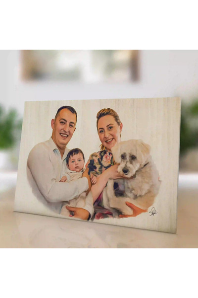 Sele ART Portret personalizat pictat pe lemn