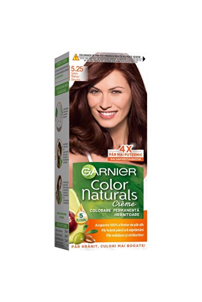 Garnier Color Naturals Permanent Hair Dye 5.25 Light Mahogany Satin, 110 ml