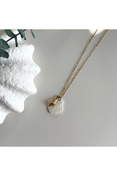 Alice İsstanbul Steel Pearlescent Seashell Necklace