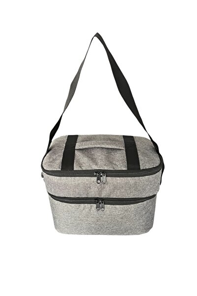 Moserini 22 Lt Two-Layer Thermal Cooler Bag - Insulated Outdoor Camping Picnic Ice Box for Keeping Hot and Cold - Gray