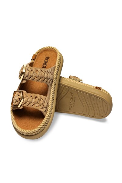 Bohonomad Sydney Women's Knitted Slippers Latte Light Brown Women's Slippers Sydor12-00037