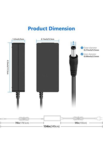 NEEWER محول طاقة للتصوير الفوتوغرافي من تيار متردد 240 فولت إلى تيار مستمر 15 فولت مع كابل طاقة مزود بإخراج 5 أمبير للتصوير الفوتوغرافي