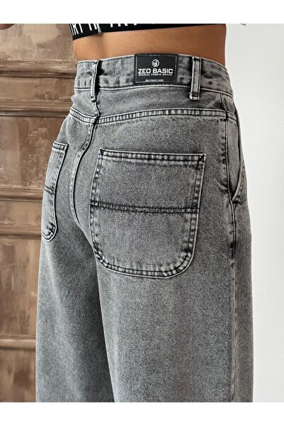 XBELLA DENİM Kadın skater fit yırtık detaylı yüksek bel kot pantolon