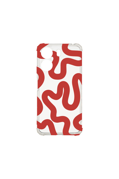 bestcase Αντικραδασμική θήκη πίσω μέρους για Xiaomi Redmi 13C, Κόκκινη αφηρημ...