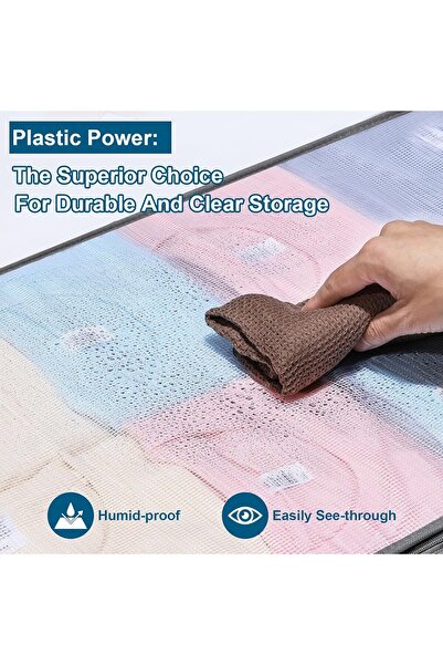 Yelajoy 4 Packs Under Bed Storage Containers Bins,Humid-Proof Plastic with Clear Window,Handles,81x45x15cm