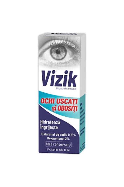 Zdrovit Picături oftalmice VIZIK pentru ochi uscați și obosiți, Zdrovit, 10 ml