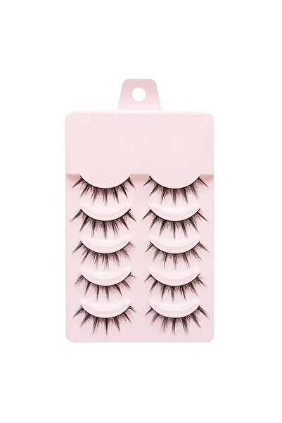 choice2 009 5 أزواج من رموش ليتل ديفل الصناعية، رموش صناعية طبيعية ناعمة ورقيقة للاستخدام اليومي، رموش كاملة الشريط