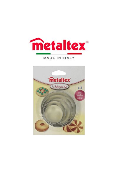Metaltex مجموعة قوالب بسكويت دائرية من 5 قطع - من الفولاذ المقاوم للصدأ، بأحجام متنوعة للخبز والحرف اليدوية