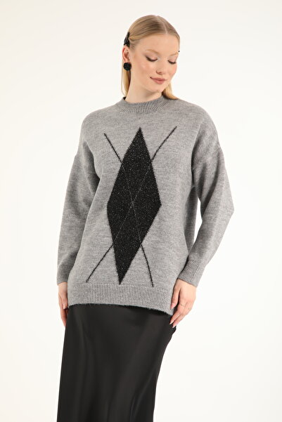 Suede Style 51124 - Stylish Comfortable Silvery Single Diamond Pattern Women'...