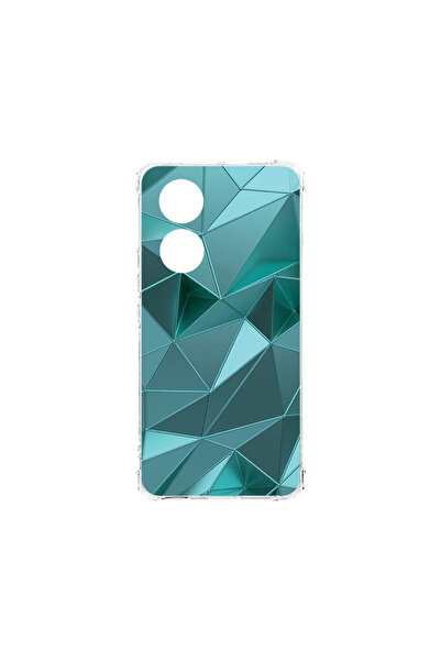 bestcase Carcasă spate antișoc pentru OPPO Reno 8T 4G, mozaic verde, AS 1251