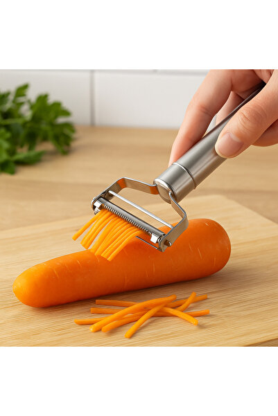 DailyHome Paslanmaz Çelik Jülyen Soyacak – 2’si 1 Arada, Ergonomik, Dayanıklı