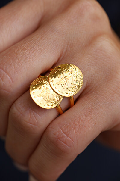 Yenigün Kuyumculuk 22 Ayar Altın İkili Reşat Çeyrek Tasarım Yüzük