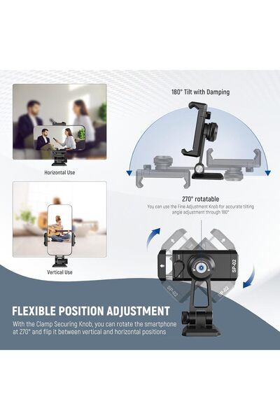 NEEWER Metal Tripod Mount Adapter with Arca QR Base, Cold Shoe, 360° Swivel 180° Tilt