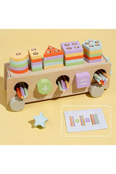 Factory Price Montessori Multifunctional Wooden Shape Sorter With Colour Sticks