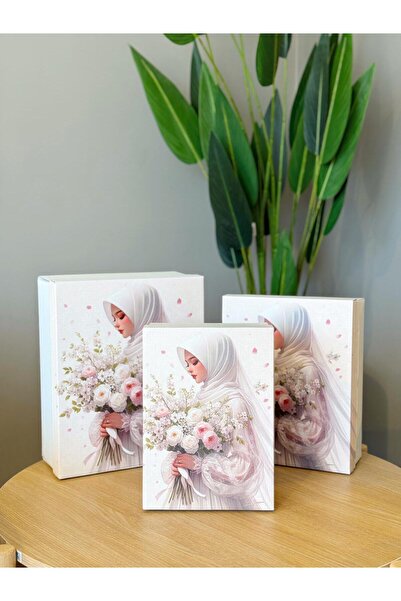 KOLİX Кутия за булчински шал - Кутия за булчински комплект от 3 части - Кутия...