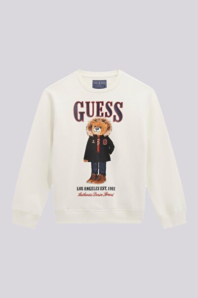 Guess BG Store Erkek Çocuk Beyaz Sweatshirt