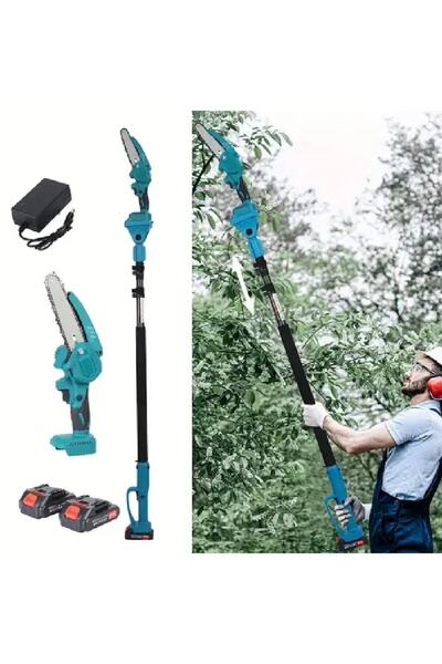 HOZRO Drujbă electrică portabilă HOZRO, mini drujbă fără fir cu lanț puternic, 2 baterii reîncărcabile