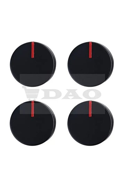 DAO Set 4 butoane plita incorporabila, full metal, cromate, gaura 6 mm, negre