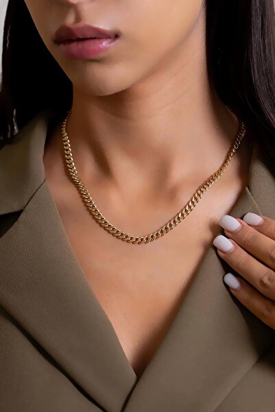 Bayar Gold 14 Ayar Altın İtalyan Gurmet Zincir Kolye 6 mm