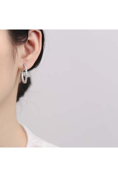 delis Round earrings made of 925 silver, elegant model