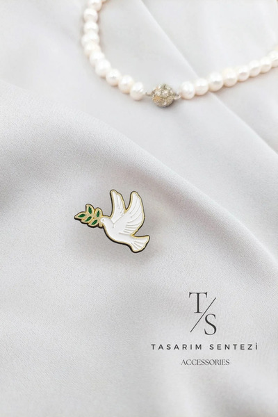 Tasarım Sentezi Broş Metal Rozet Güvercin Zeytin Dalı Barış Yeniden Doğuş Yaka Kıyafet Takı Aksesuar