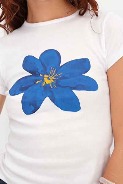 Addax Floral Printed T-Shirt P1829