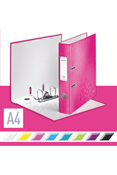 Leitz Biblioraft 180° WOW laminated cardboard A4 52 mm pink