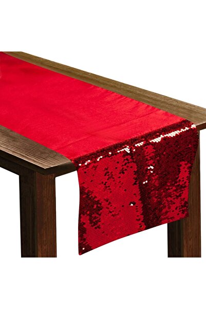 OEM Christmas Decorative Red Scales Table Runner, 150 x 33 cm