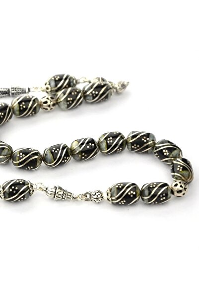 HÜNERTAŞ Oltu Taşı ve Galalith Çift Çeşmi Bülbül İşleme Kapsül Kesim Zaza Tespih