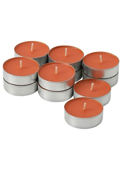 IKEA Höstagılle kokulu tealight mum, turuncu, 3,5 saat 12 adet Vanilya&Elma