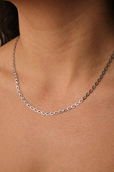 ByFlorya Jewelry قلادة من الفولاذ على شكل سلسلة قمح وشعير بعرض 3 مم مقاومة للتشوه