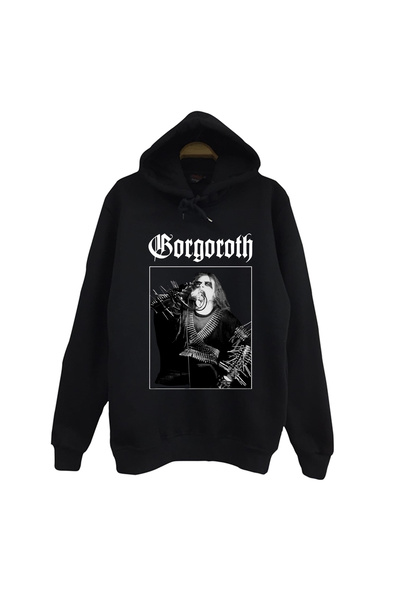 fame-stoned Gorgoroth Music Band Printed Unisex 100% Cotton Black Hooded Sweatshirt