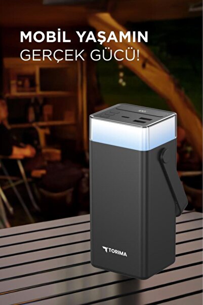 Torima TRM-1041 Siyah 40000 mAh Type-C Lightning 22,5 W Hızlı Şarj RGB Led Işıklı Powerbank