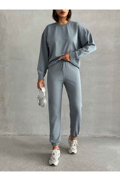 kaphone 10 Kadın 0 Yaka Paça Lastikli Pamuklu Eşofman Takımı