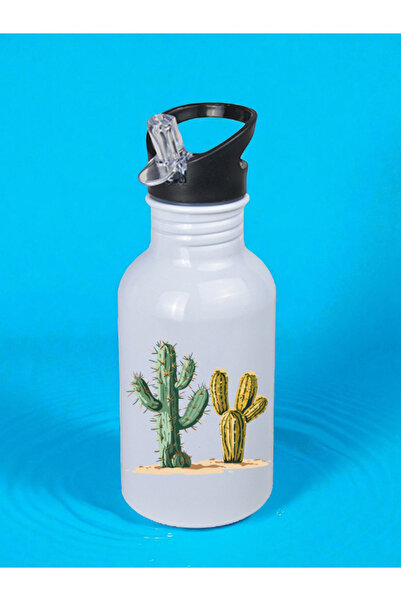 lili hediyelik Cactuses Printed Water Bottle 600 ml - Girl's Water Bottle, Girls' Water Bottles