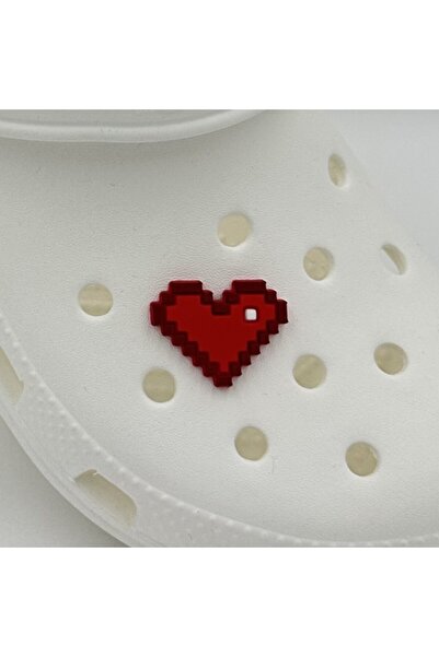 Crocs Terlik Süsü ve Aksesuarı , Çanta Süsü – Renkli Jibbitz MineCrft Kalp Görselli Figür Aksesuarı